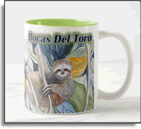 Coffee Mug Sloth Island Bocas Del Toro - Island Art by Yotigo